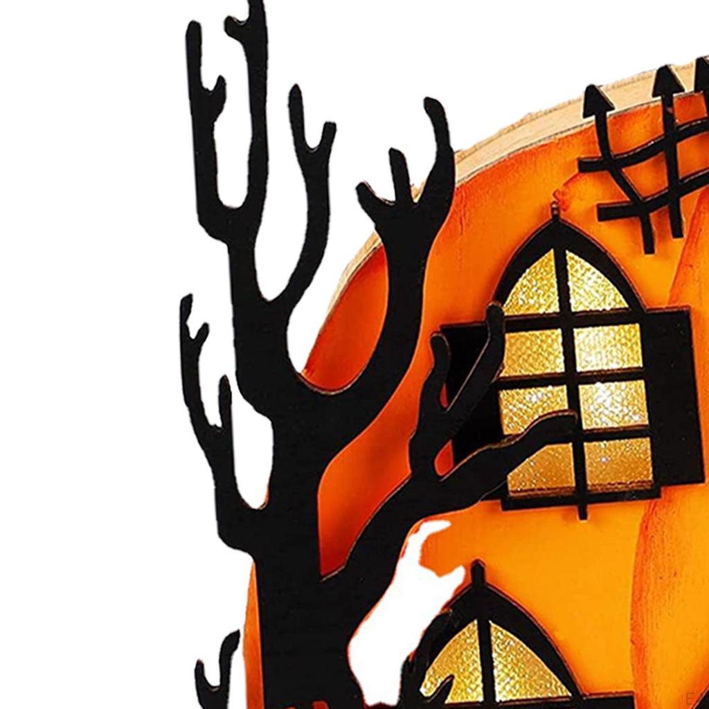 Halloween Led Pumpkin Ornament Decoration Handmade Sculpture for Centerpiece Coffee Table