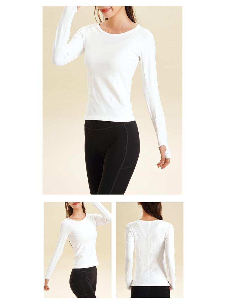 Lulu Women's Long-Sleeve Quick-Dry High-Elastic Yoga and Pilates Slim-Fit Running Top