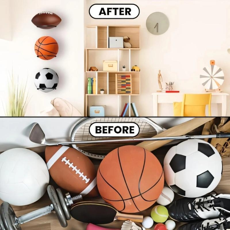 4 Stück Universal-Sportballhalter mit sicherem Griff Basketball-Ausstellungsständer für Trainingsraum und Ladenauslagen Langlebig