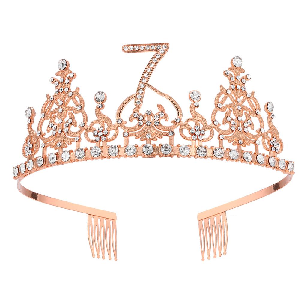 Fashion Alloy Digital Crown With Diamond Tiara 18Th Birthday Party Pearl Alloy Headband