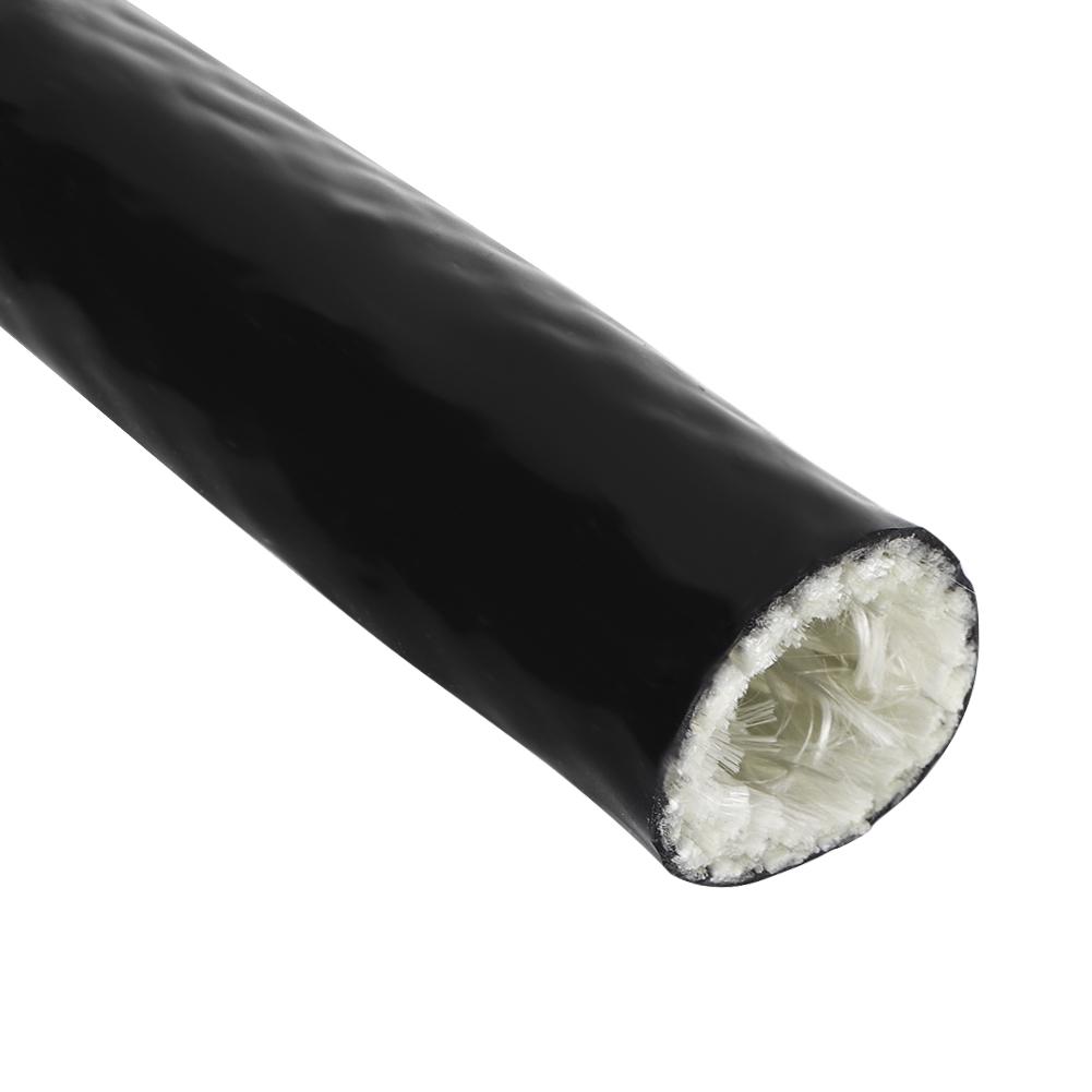 AN12 Black Fire Sleeve Braid Flame Heat Shield 3 4 x 3.3ft ID 0.7in Fuel Hose Protector