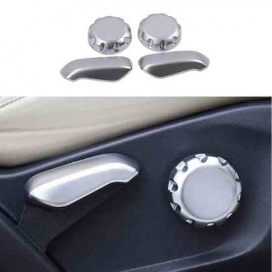 For Ford Edge 2015- Matte Silver 4PCS Cover Trim Electric Seat Adjustment