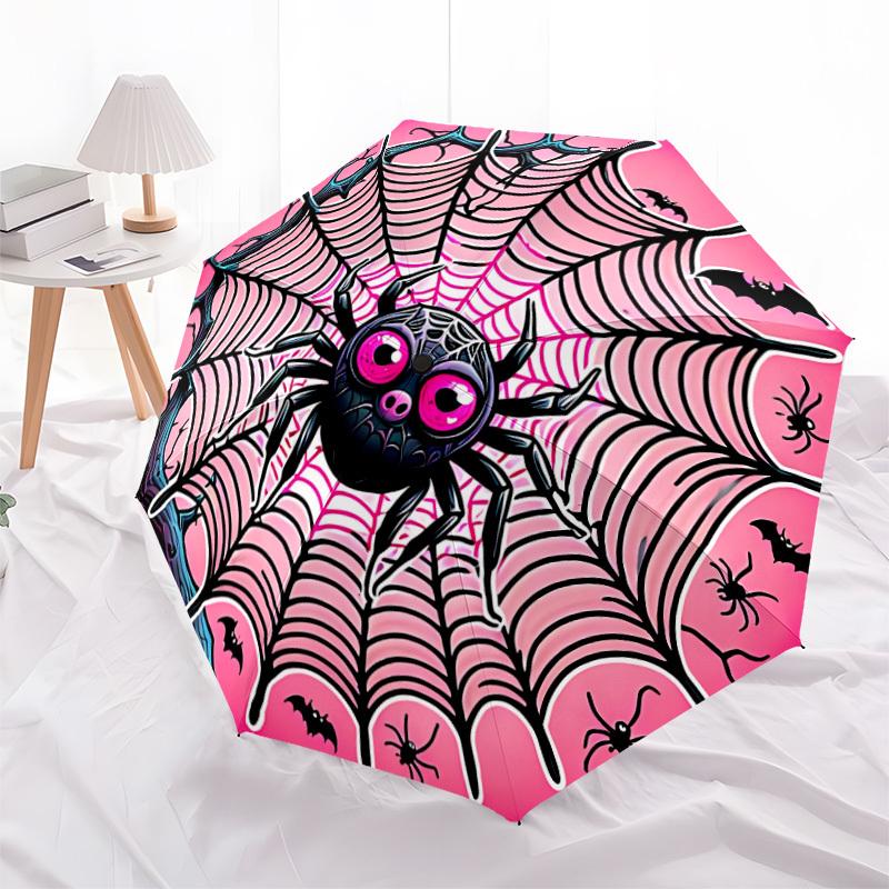 1pc Spider Web Automatic Folding Umbrella Portable Collapsible Umbrella for All Seasons, 8-Rib Durable Construction, Perfect Gift 054