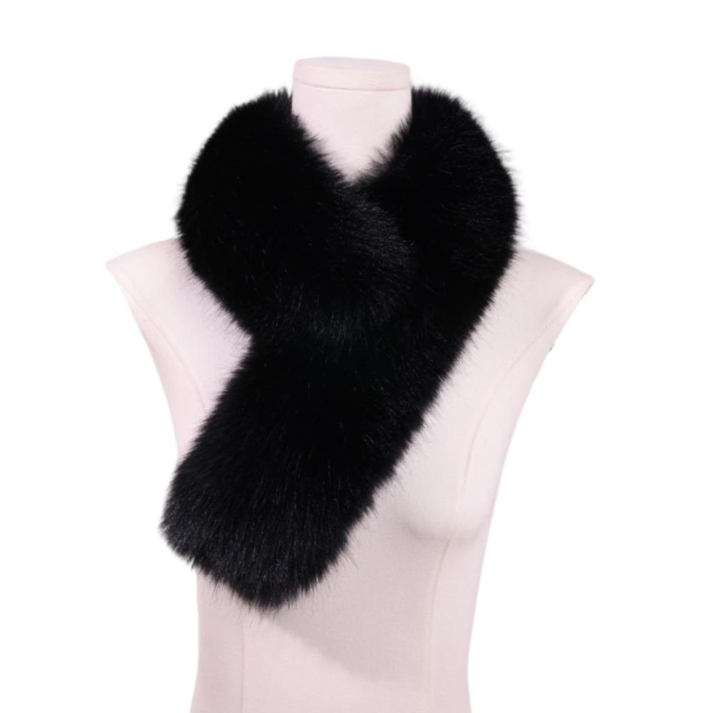 Soft Faux Fur Scarf Double-sided Women Winter Scarves Fashion Thickened Neckscarf Unisex