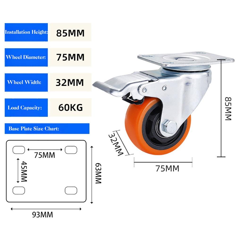 Blackheart Orange Face Furniture Castor 3" / 4" /5'' Wheel Industrial wheels Table Shelf