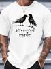Funny Crow T Shirt Attempted Murder Raven Bird Gothic Dark Humour Graphic Tee