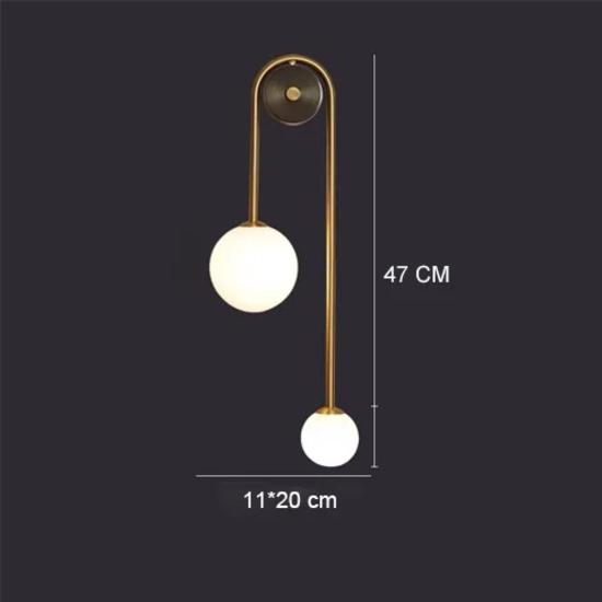 LED Bedroom Bedside Wall Light Lamp Glass Ball Gold Interior Lighting Sconce For Home Decor Living Room Corridor Luminaire