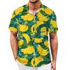 Men's Vintage Button Down Bowling Shirts Short Sleeve Summer Beach Shirt