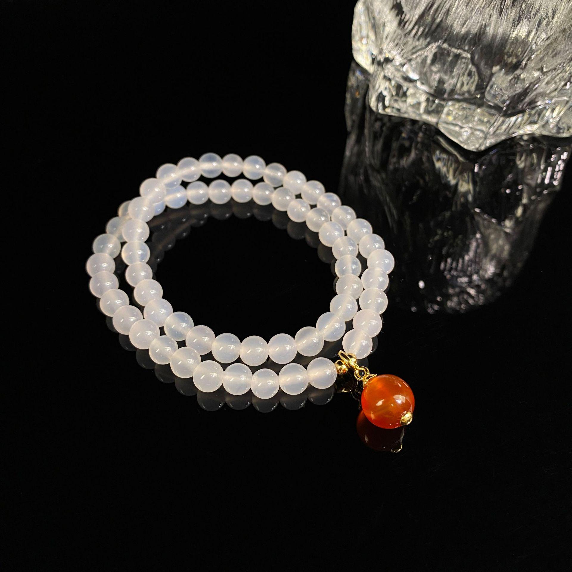 Jingxi Crystal Red & White Agate DIY Bracelet: Women s 2025 Fashion