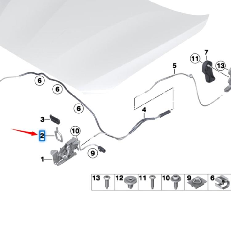 1/2Pcs Front Bonnets Hood Catch Lock Bracket Set 51237247080 Fit For F20 F21 F22