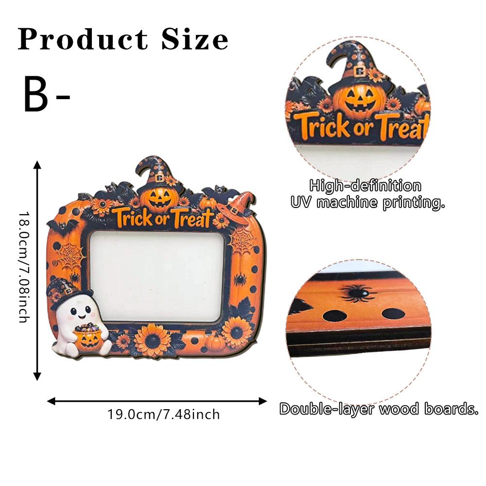 Halloween Vintage Ghost Pumpkin Holiday Atmosphere Home Photo Display Stand Commemorative Frame