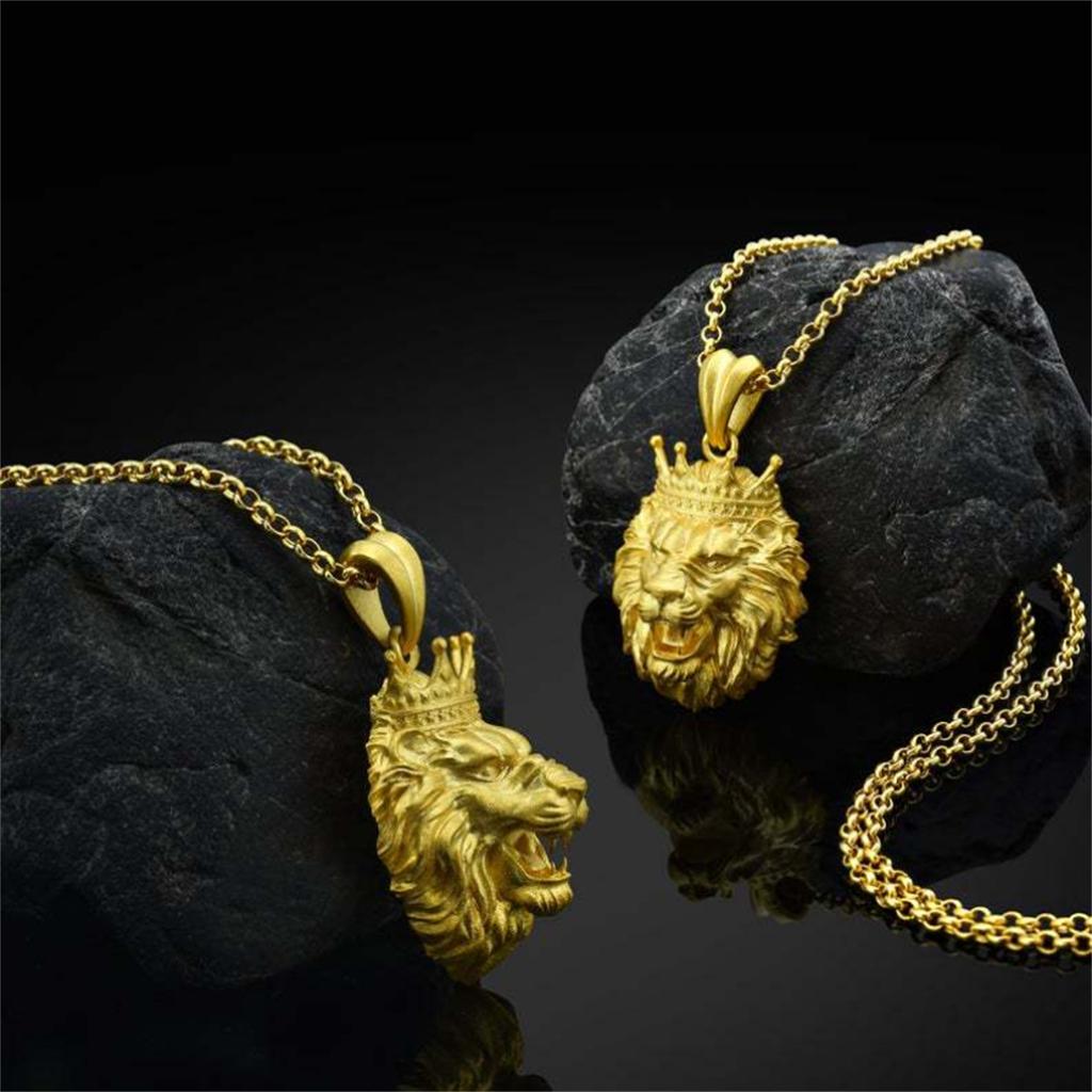 Collier pour homme style punk hip-hop avec pendentif tête de lion, bijou en forme de statue d'animal, cadeau d'anniversaire, accessoire tendance sur le thème des animaux