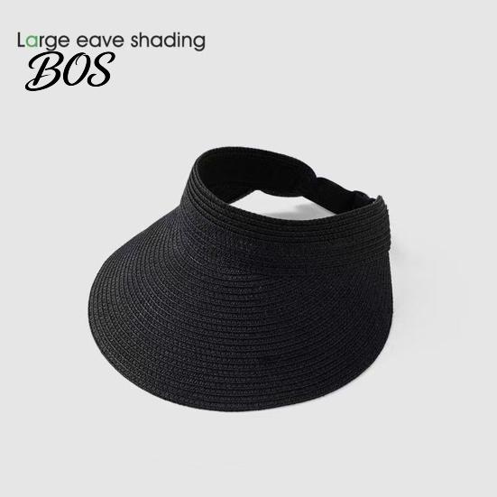 Heat Dissipation Hat Summer Foldable Sun Hat, Adjustable Elastic Buckle Braided Straw Open Top Portable Beach Travel for Women