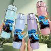 1PC Off Road Blue Race Car 750ml Color Plastic Sports Water Bottle Leakproof Flip Straw Lid Suitable for Sports Office Home Use