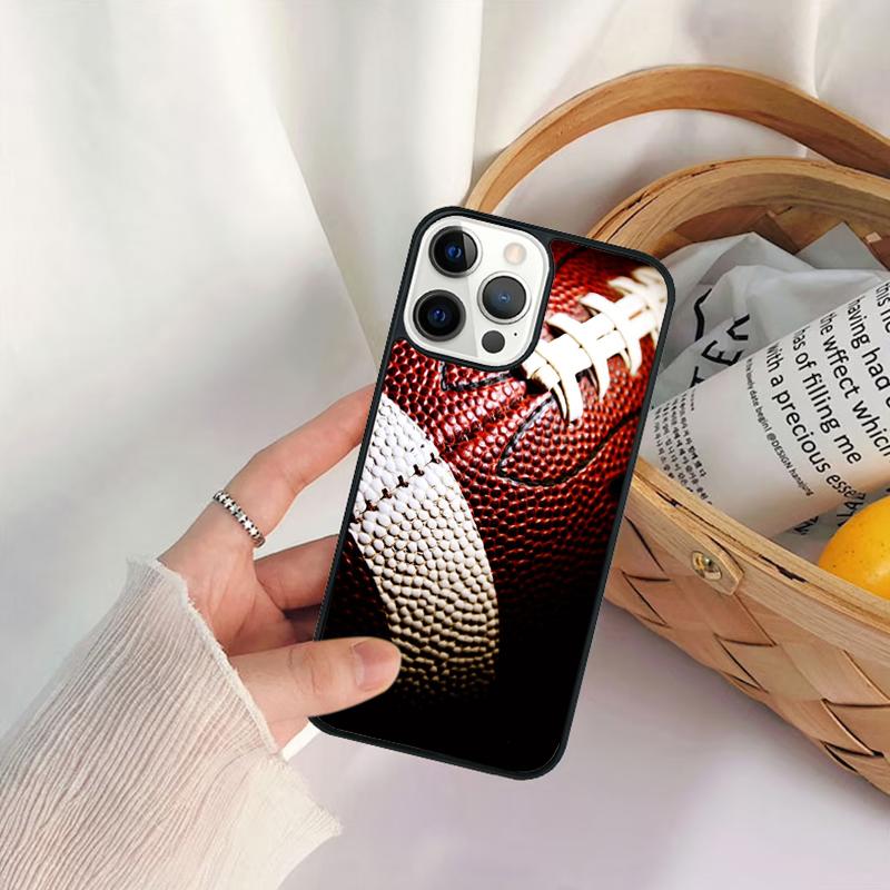 Rugby Ball Phone Case For iPhone 17 Air 16 15 14 11 12 13 Pro  MAX Plus coque Cover Shell