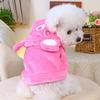 1pc Pet Dog/Cat Cute Bear Ear Hooded Sweatshirt, Soft Plush, Comfortable Costumes Suitable For Dogs And Cats, Blue Color