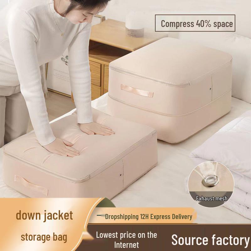 Daunenjacke & Steppdecke Kompressions-Aufbewahrungstasche - Feuchtigkeitsbeständiger Organizer für Kleiderschrank