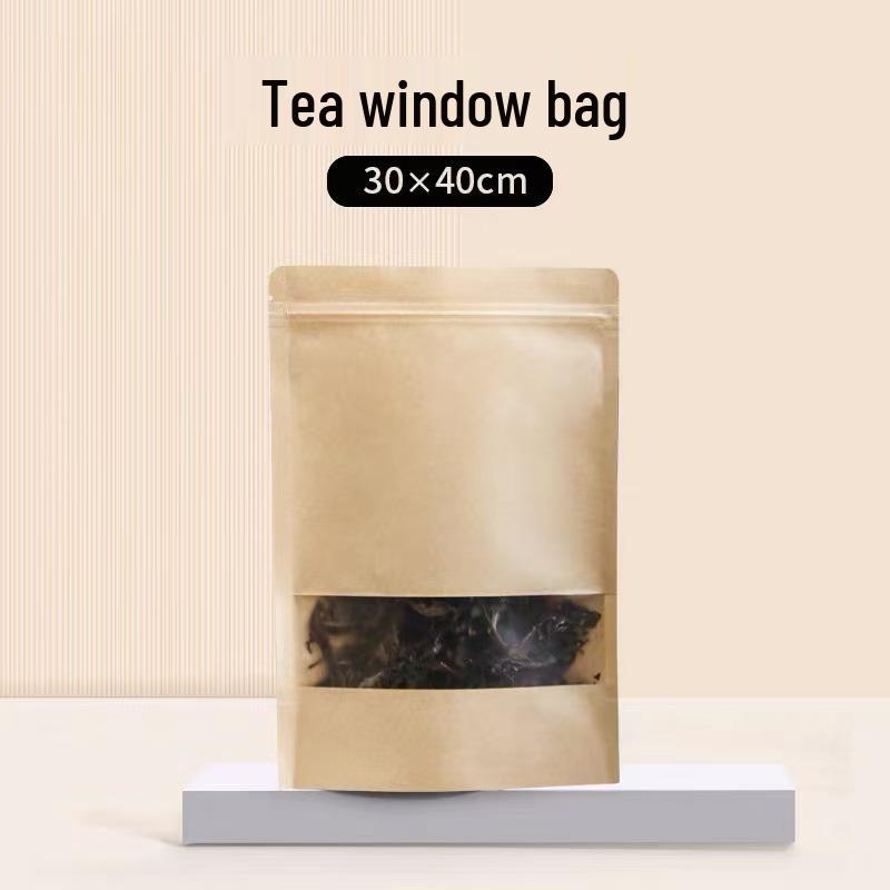Self-Sealing Kraft Paper Bags for Tea and Snacks - Available in Small and Large Sizes for Green and Black Tea.