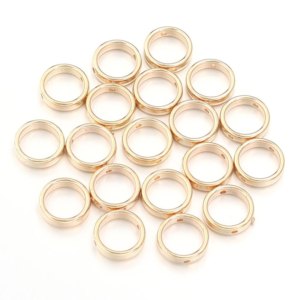 100pcs CCB Hollow Spacer Beads Round Circle Frame Loose Spacer Beads for Jewelry Making DIY Bracelets Necklace Keychain Findings