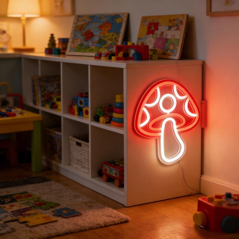 Mushroom Neon Sign Led Mushroom Neon Light 3d Wall Art Mushroom Night Neon Signs For Wall Decor Game Room Bedroom Decor