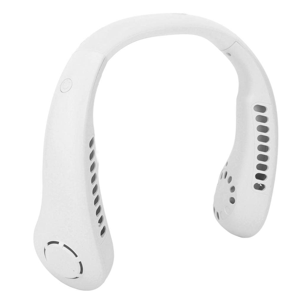 Portable Neck Fan 3 Speeds Adjustable Low Noise Rechargeable Hands Free Bladeless Fan for Women and Men White