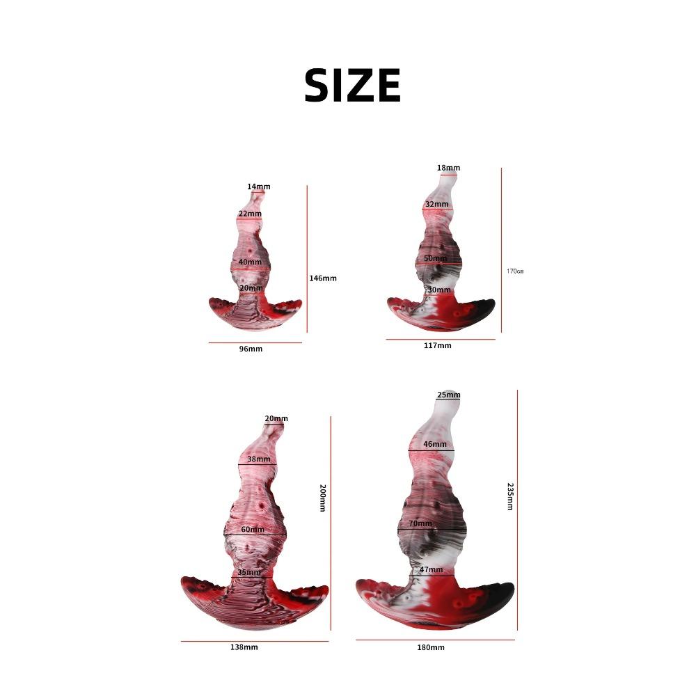 Plug Anal Texturé Portable - Design Couleur Tourbillonnante, Doux & Élastique, 4 Tailles pour une Exploration Intime Sur Mesure