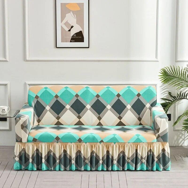Elastyczna spódnica narzuty na sofy do salonu elastyczne narzuty na sofę funda sofa krzesło narzuta na sofę Home Decor duży rozmiar 350cm