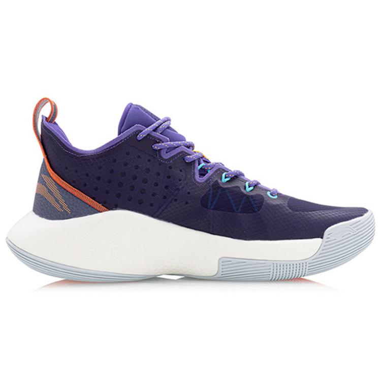 New LINING Sound 8 Low Basketball Shoes Men Low Top Purple ABAQ035-3