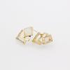 European American Fashion Geometric Square Rhinestone Cat's Eye Stud Earrings for Women