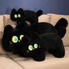 Cartoon Black Cat Throw Pillow Plush Toy Cat Doll Girl Sleeping Leg Long Pillow Children'S Rag Doll