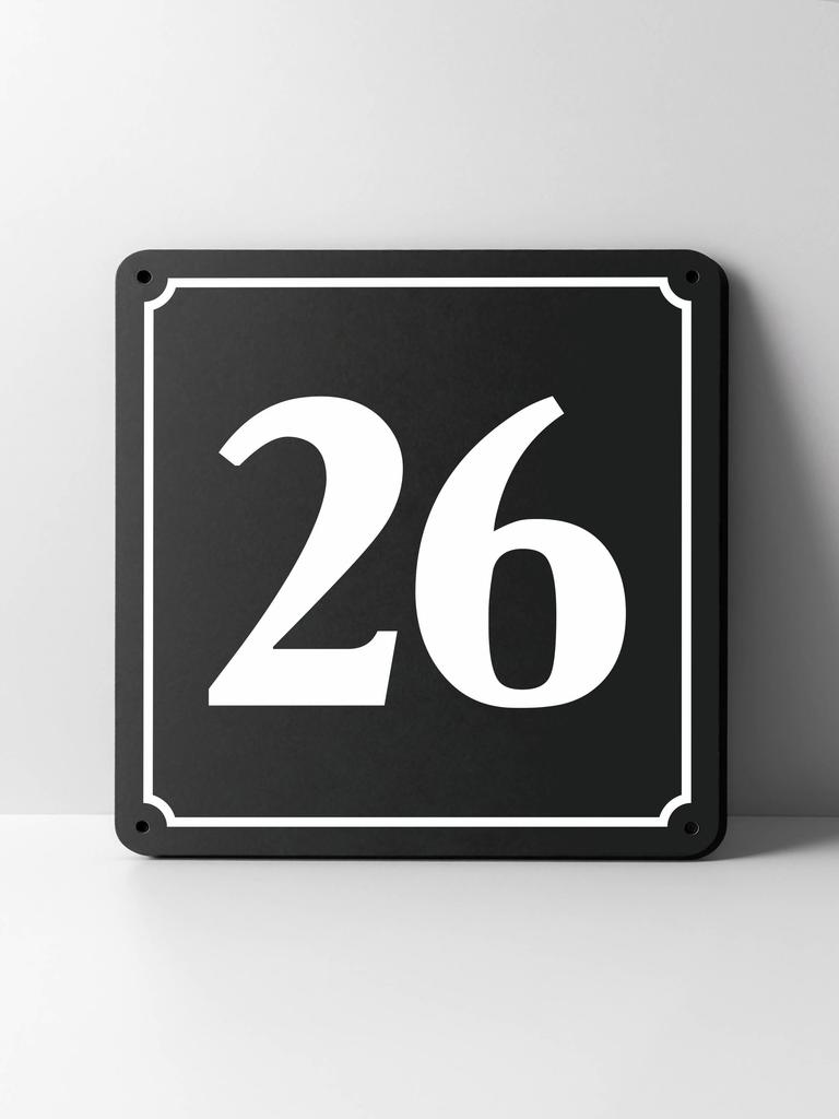 Metal House Number Sign, Black White Contrast, Outdoor Wall Decor for Home Street