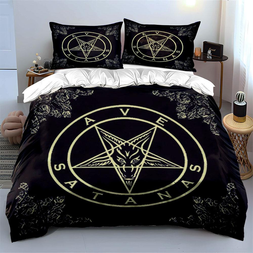 Pentagram Bokken Symbool Ontwerp Beddengoed Dekbedovertrek Set  (1*Dekbedovertrek 2*Kussenslopen, zonder dekbedvulling)