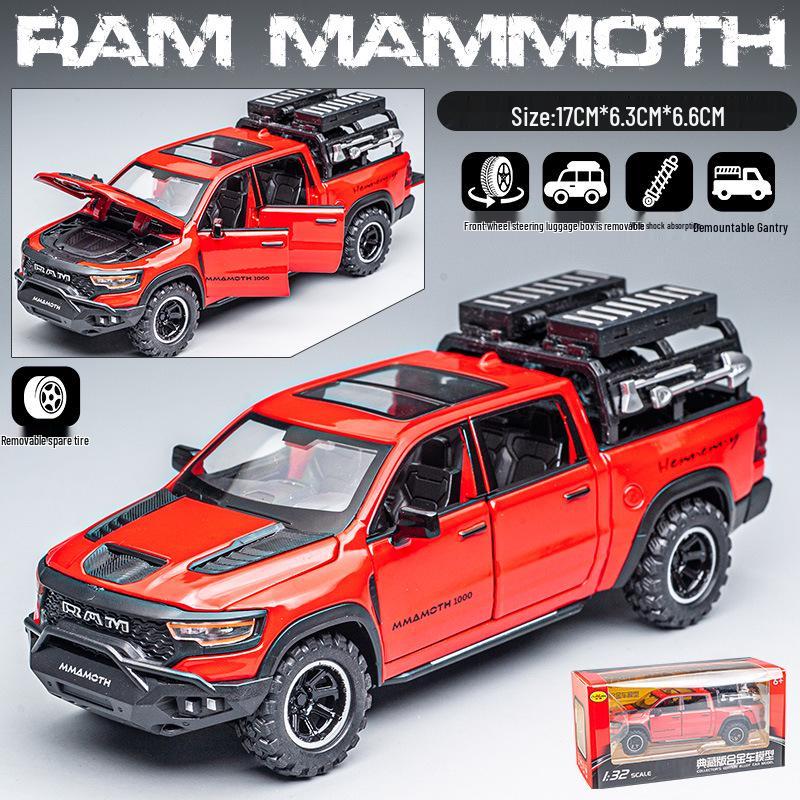 Dodge Tyrannosaurus Mammoth 1/32 Alloy Off-Road Car Model Toy Ornament