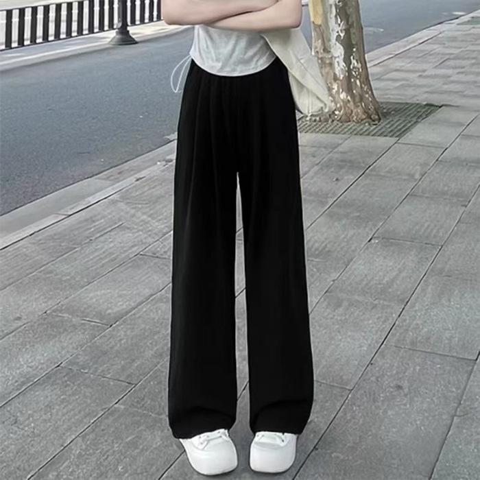 Summer Thin Section of Small Women Loose Summer Models Casual Long Trousers Outside Trousers Wide Leg Women Trousers