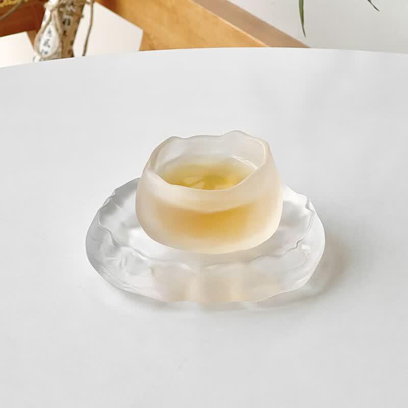 Modern Nordic Irregular Glacier Glass Serving Plate