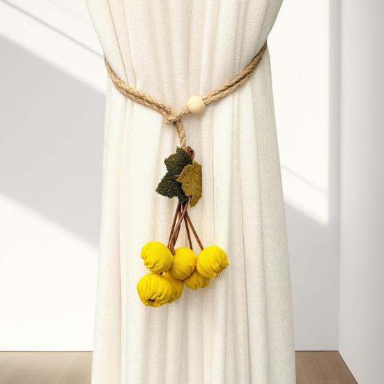 Yousheng 2Pcs Curtain Tie Pumpkin Decor No-Drill Installation Decorative Curtain Holders Living Room Bedroom Balcony Curtain Tiebacks