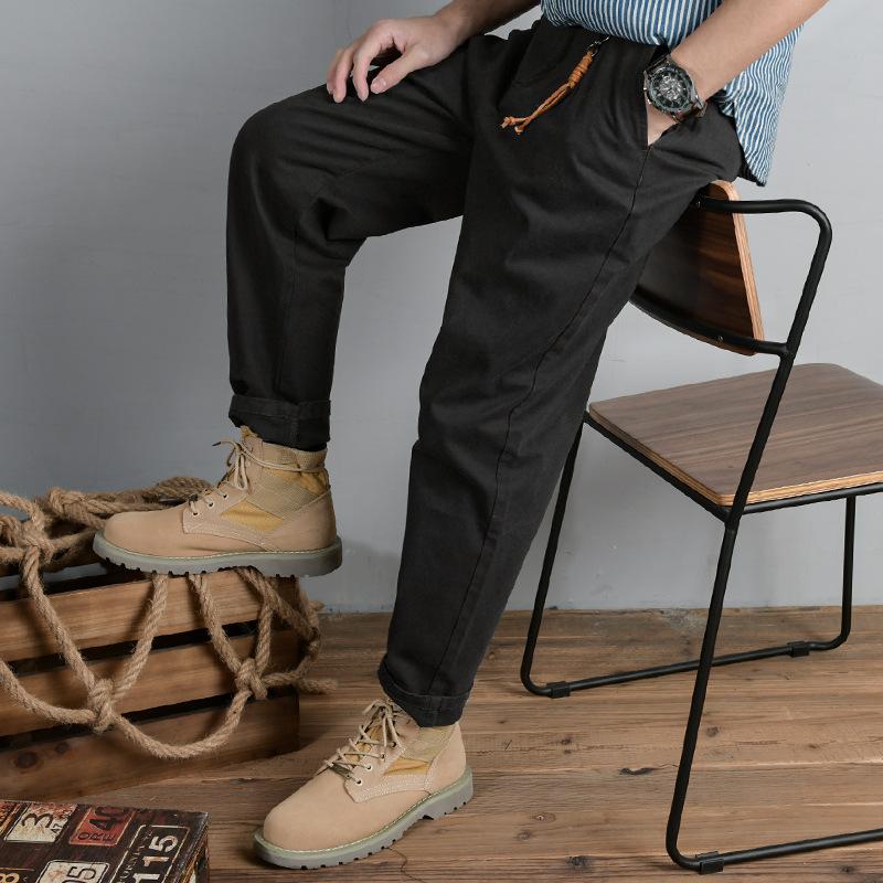 Spring Autumn Overalls Loose Wide-leg Pants Straight Men s Casual Pants 38