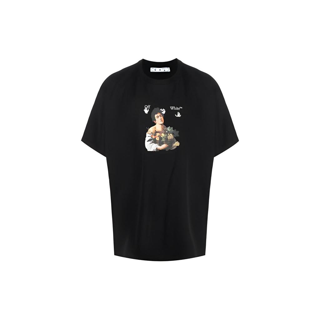 Off-White Caravaggio Boy Over Tee Black/White Men Tops OMAA038S21JER0061001