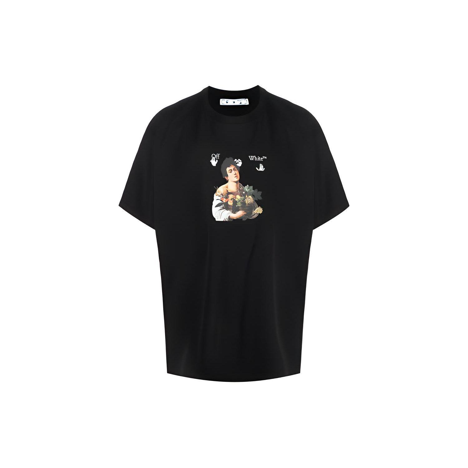 

Off-White Caravaggio Boy Over Tee Черные/белые мужские топы OMAA038S21JER0061001 L