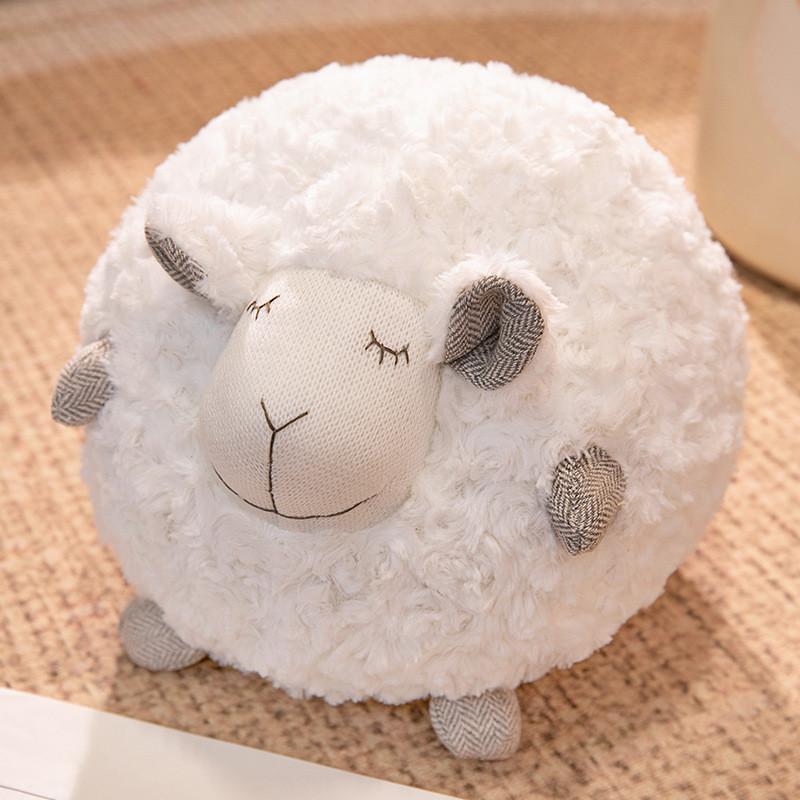 Round Ball Sheep Plush Toy Stuffed Animal Doll Bedroom Decoration Kids Gift