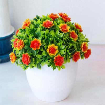 New Decorative Artificial Potted Flowers Simulation Pink Artificial Faux Plants Plastic Fake Flower Bonsai Living Room Ornaments