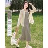 Fashion Thin Shirt Camisole Dress Two-piece Set