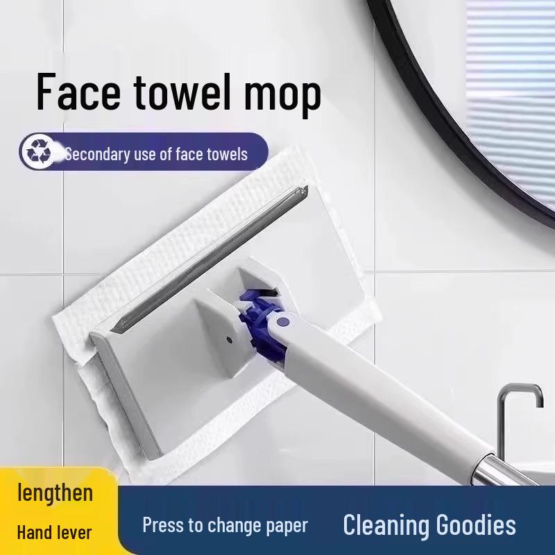 Universal Lazy Mop Clip: Disposable, Multi-Purpose Towel for Face Wash and Cleaning - Hands-Free Operation