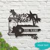 Metal Wall Art Puerto Rico Home Decor, Personalized Iron Plaque for Living Room Kids Room Hanging