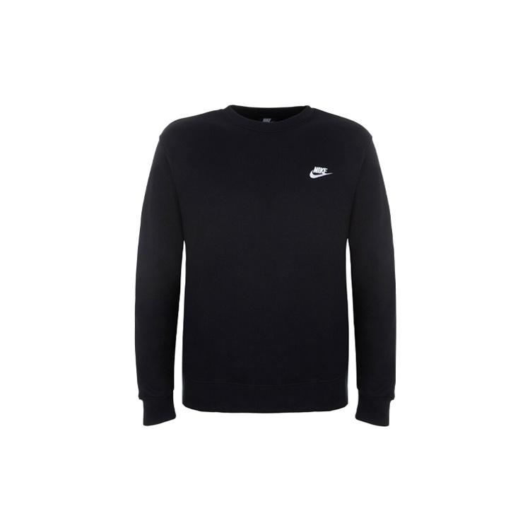 Men s Nike Sportswear Club Crew FT Casual Sports Round Neck Pullover Long Sleeves Black BV2666-010 M