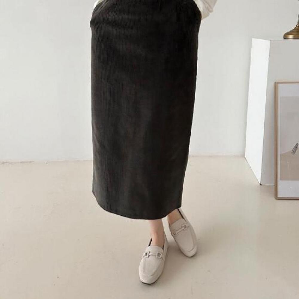 New Arrivals Open Run Women Old Money Look Straight Long Skirt Corduroy