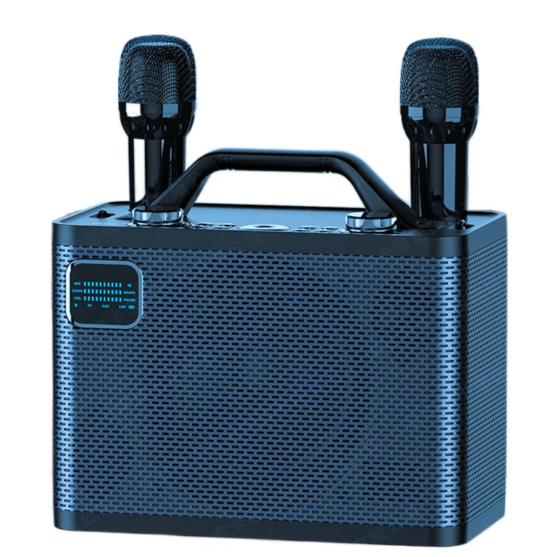New Outdoor Portable 80W High-power Sound Card Tuning TF U Disk Karaoke Wireless Microphone Bluetooth Audio Square Dance Speaker