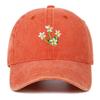 Korean 2025 Floral Embroidered Curved Brim Baseball Cap for Women - Sun Protection & Face Slimming Design