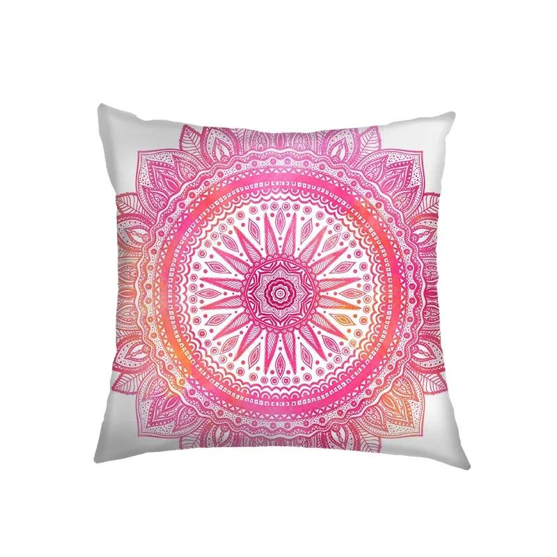 Mandala Floral Print Pillow Case Turkish Blue Evil Eye Cushion Sofa Cases Home Square Throw Pillow Cover Living Room Decoration