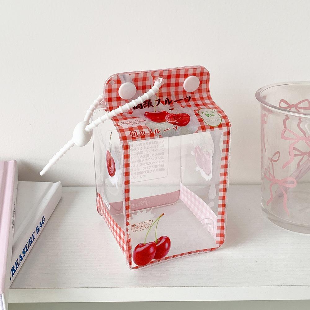 PVC Doll Display Bag 10cm Doll Storage With Lanyard Cotton Doll Out Bag Clear Doll Protective Pouch Outdoor Travel вишня